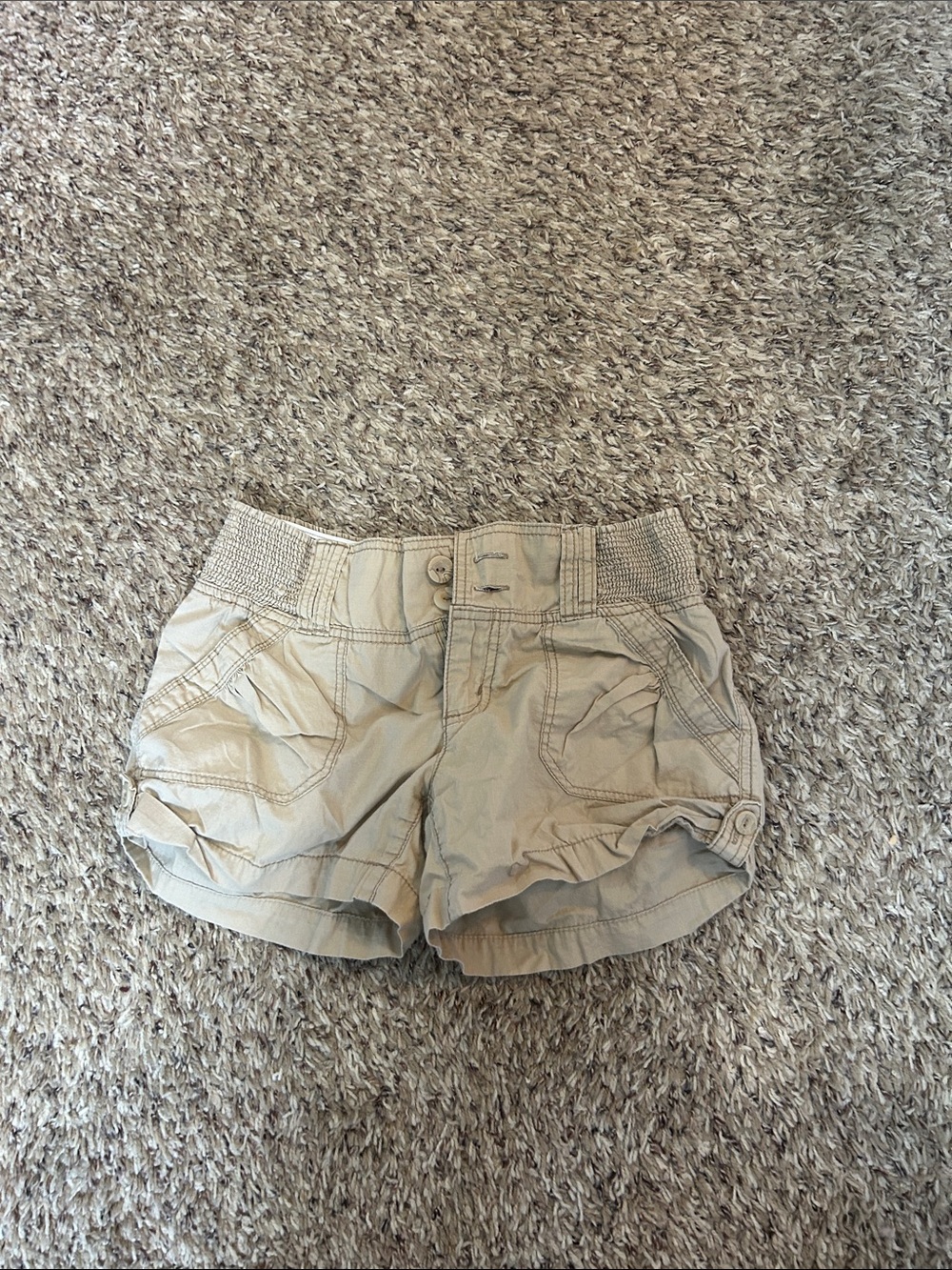 OP Beige Elastic-Waist Casual Shorts